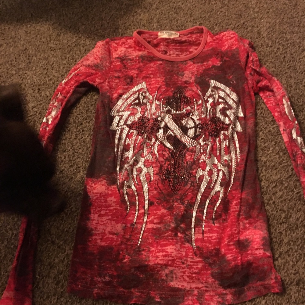Long sleeve burnout shirt